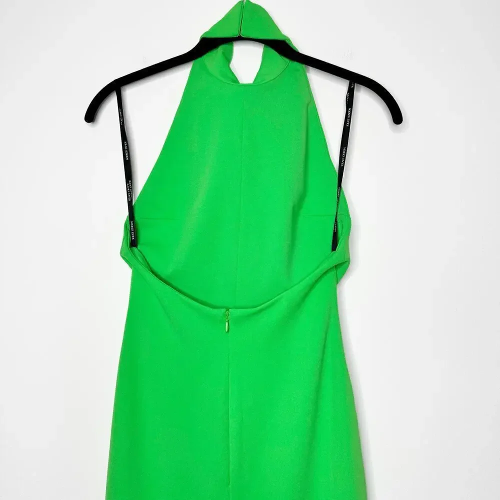 Solace London Lula Midi Dress Gown Formal Mermaid Vibrant Lime Green Size US 4 - Picture 8 of 11